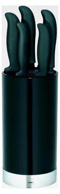 Produktbild von Messerblock mit 5 antihaftbeschichteten Messern, 11 cm Durchmesser, Höhe: 22,5 cm, Acida, Schwarz