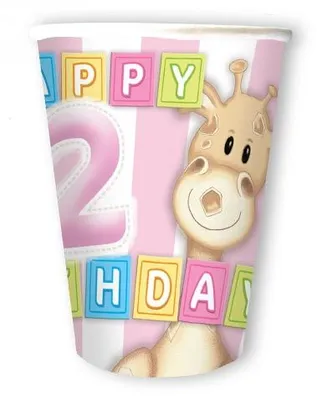 Produktbild von 2. Geburtstag Giraffe Mädchen 8 Becher