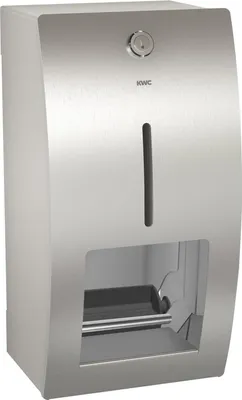 Productafbeelding van KWC AR, toiletrolhouder voor twee rollen, STRATOS, roestvrij staal, AP-afwerking, 156x303x141 mm, spindelsysteem