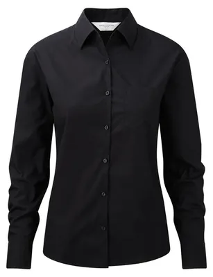 Produktbild von Jerzees Damen Baumwoll-Hemd / Bluse / Arbeitsbluse, langärmlig FK751 (4XL) (Schwarz)
