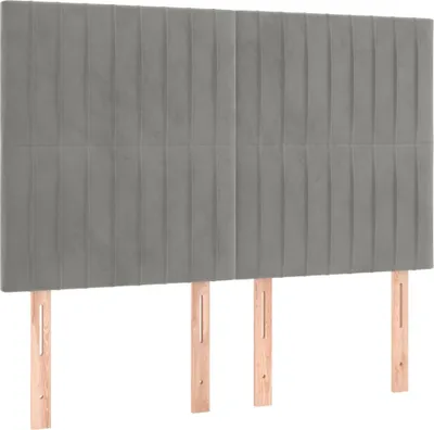 Produktbild von vidaXL Kopfteil Hellgrau 144x5x118/128 cm Samt