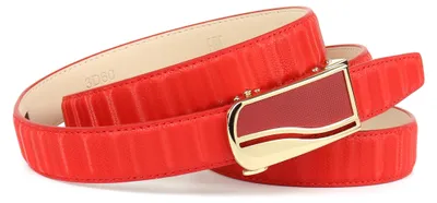 Image de Anthoni Crown, ceinture pour femmes, design fin, automatique, référence 4RY3D6025, couleur rouge, taille 85