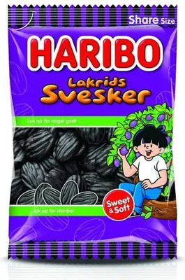 Produktbild von Haribo Lakrids Svesker Lakritz-Pflaumen Fruchtgummi 375g Tüte