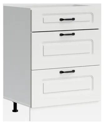 Produktbild von Küchenunterschrank Kalmar in Weiß aus Holzwerkstoff, Spülenunterschrank, Küchenschrank, Lagerschrank, Unterschrank für die Küche