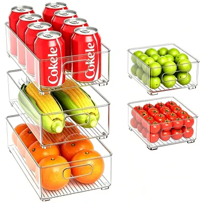 Kühlschrank-Organizer 5er Set stapelbar, transparent