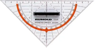 Produktbild von Geometrie-Dreieck 16cm Acryl mit abnehmbaren Griff Packung mit 10 Stück
