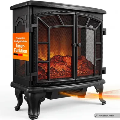 Produktbild von MONZANA® Elektrokamin LED Flammeneffekt 2000W Heizlüfter Elektrisch 2 Heizstufen Fernbedienung Heizung Timer Kamin Wohnzimmer Ofen 70x36x66cm Schwarz
