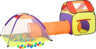 Obrázok produktu pre vidaXL Hrací stan s 250 loptičkami Viacfarebné 338x123x111 cm