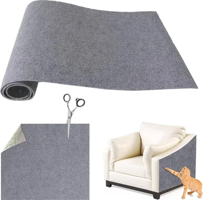 Produktbild von 200 * 40CM Kratzmatte Selbstklebend, Selbstklebend Kratzmatte Katze, Kratzschutz Sofa Katze, DIY Kratzbretter kratzwand für Möbel Kratzteppich Couch-Schutz, Graublau