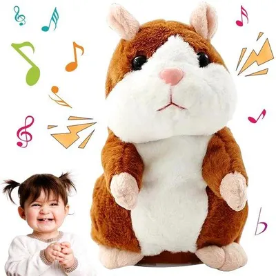 Produktbild von Sprechende Hamster – Kuscheltier – Lernspielzeug – Geeignet für Kinder – Lustiges Kinderkuscheltier – Fördert die Sprachentwicklung – Kuschelhamster