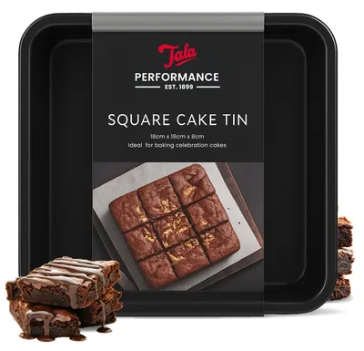 Produktbild von Tala Quadratische Backform mit Hebeboden - 19 cm Brownie-Form Antihaft