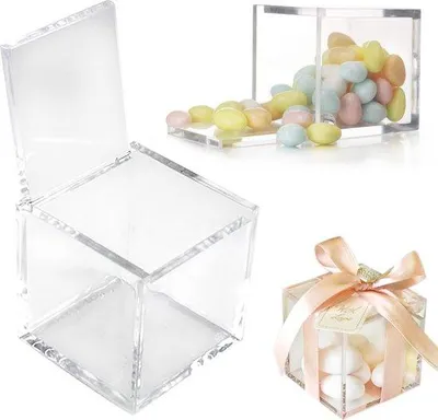 Produktbild von Famanu Geschenkboxen 5x5 cm - Transparent und personalisierbar (20 Stück)