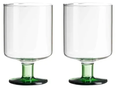 Weingläser Set 2 Stück, Borosilikatglas, 300 ml, spülmaschinenfest, Weiß