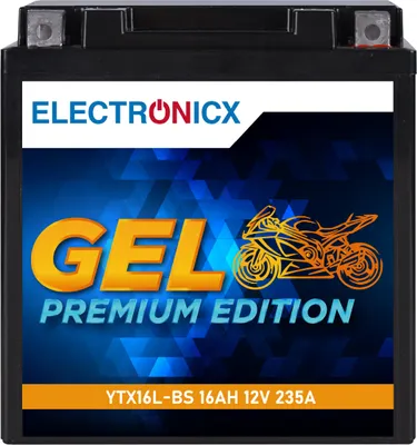 Produktbild von Electronicx Extreme Edition GEL Motorradbatterie 16Ah 12V ▶ Motorrad Roller Quad - wartungsfrei zyklenfest auslaufsicher vibrationsfest