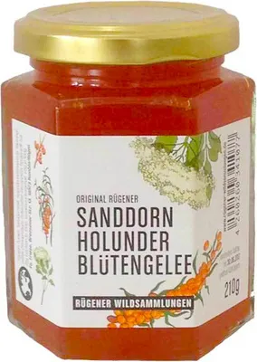 Produktbild von Original Rügener Sanddorn Holunder Blütengelee vegan