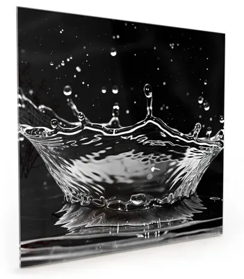 Produktbild von Küchenrückwand Spritzschutz Glas mit Motiv Wasserspritzer 40 x 40 cm
