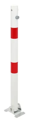 Produktbild von Alberts Absperrpfosten Klappy | zum Aufschrauben, umlegbar | weiß | Pfosten-Ø 60 mm | Höhe über Boden 100 cm