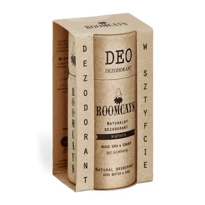 Produktbild von ROOMCAYS Natürliches Deodorant & Antitranspirant für Männer – Deo-Stick, aluminiumfrei, vegan, 24h Frische, Holzduft, Papierverpackung, 65 g