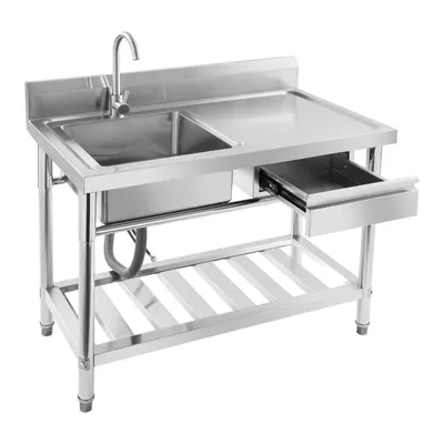 Produktbild von Einzelbecken Spülbecken Silber  Edelstahl Spüle  Waschbecken Silber für  Küchen, Badezimmer  max 150 kg
