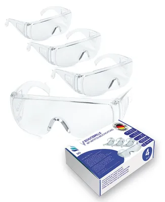 Produktbild von kela 4er Pack Schutzbrille P1S1 I 100%  Germany | splitterfreie Arbeitsschutzbrille mit Anti Fog- und UV-Beschichtung I leicht und transparent I Überbrille für Brillenträger Sportbrille