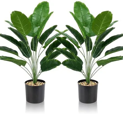 Produktbild von Kunstplanten Set mit 2 großen Blumen, große kunstblumen, nepblumen, kunstblumen wie echte Pflanzen, hochwertige Kunstblumen für Büro, Haus, Innen- und Außendekoration