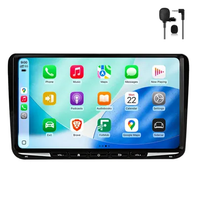 Produktbild von Android Autoradio 9 Zoll 128GB für VW Golf 5 6 Tiguan 5N Touran 1T mit CarPlay & Android Auto Navigation & Bluetooth