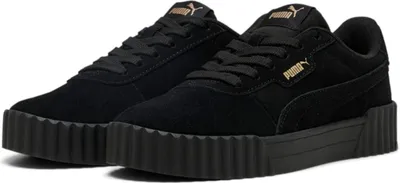 Produktbild von Puma Carina 3.0 SD Damen Sneaker Leder Schuhe 400721 01 Black-Gold, Schuhgröße:38 EU