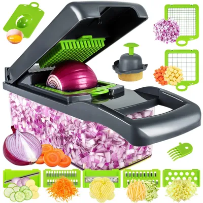 Imagen del producto de Elzusha - Cortador de verduras multifuncional 14 en 1, con mandolina y rallador