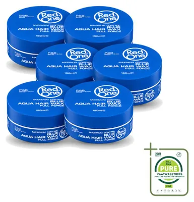 Zdjęcie produktu dla 6 opakowań wosku do włosów Red One Blue Aqua - Mocne utrwalenie i blask - 150 ml - Opakowanie zbiorcze - 6 sztuk