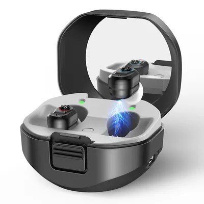 Produktbild von Hörverstärker im Ohr 2 Stück Mini Set, USB aufladbar, Geräuschfilter, diskret unsichtbar, ideal für TV, Alltag & Gespräche