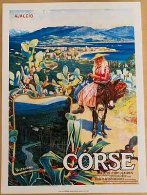Image de La Corse / Ajaccio - âne / Dellepiane - 30x40cm Affiche Poster
