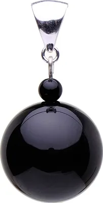 Produktbild von Anhänger aus Onyx schwarz & 925er Silber Kugel Ø18mm glatt Halsschmuck Onyxanhänger Damen
