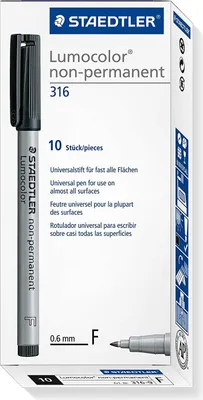 Produktbild von Staedtler 316, 10 Stück(e), Schwarz, Schwarz, Grau, Grau, Kunststoff, 0,6 mm
