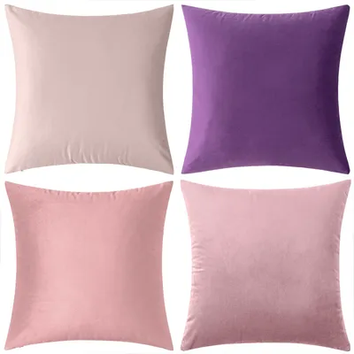 Zdjęcie produktu dla Poszewka na poduszkę 45x45 Zestaw 4 poszewek na poduszki z aksamitu premium Dekoracja na poduszki Super miękka poszewka na poduszkę na sofę z makaronu Zmywalna poszewka na poduszkę z ukrytym zamkiem błyskawicznym