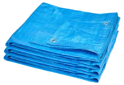 Produktbild von Garronda Abdeckplane wasserdicht, mit Ösen – 10x10 m 60 g/m²– leichte Gewebeplane – flexibel, abwaschbar – PP Tarpaulin – für Garten & Staubschutz –GD-0162, Blau