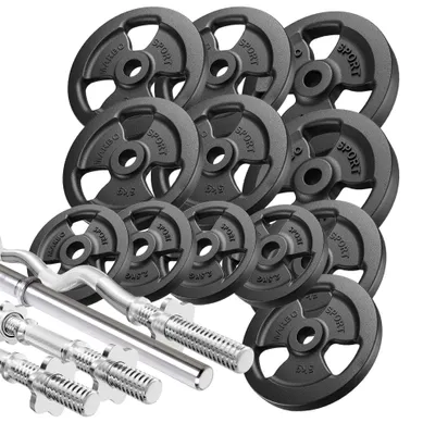 Obrázek produktu pro Sada zesílené činky a zátěžové desky Marbo Sport 83 kg