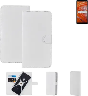 Produktbild von K-S-Trade Handy Hülle Schutz Hülle kompatibel mit Nokia 6.2 Cover Case Bookstyle Bumper weiß 1x