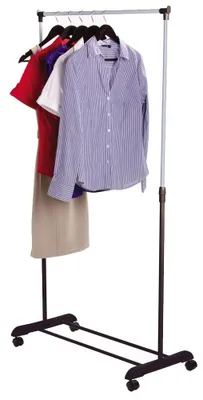 Kleiderständer, Metall, verstellbar, silberfarben, 160x42x81 cm