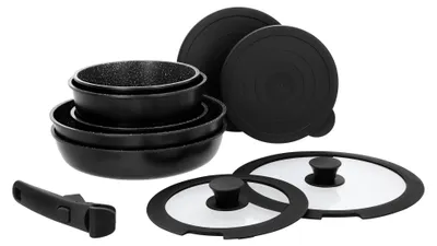 Produktbild von SILVERCREST Aluguss Topf Pfannen Set 10-teilig Induktion ILAG Beschichtung