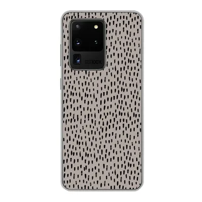 Produktbild von MuchoWow® Handyhülle Schutzhülle Hülle für Samsung Galaxy S20 Ultra Polka dots - Braun - Schwarz Silikon Softcase Handy Hülle - Karteninhaber