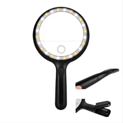 Produktbild von INF 28x/56x Handlupe mit 24 LED-Leuchten - Beleuchtete Leselupe Schwarz
