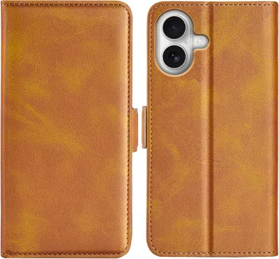 Produktbild von Mobigear Slim Magnet iPhone 17 Hülle Klapphülle Geldbörse - Cognac