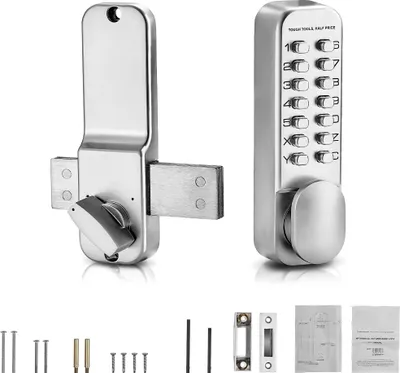 Produktbild von SucceBuy Mechanisches schlš¹sselloses Tš¹rschloss, 14-Schlš¹ssel-Tš¹rschloss mit verstellbarem Daumenknauf, einseitige, wasserdichte Zinklegierung, fš¹r Zuhause und das Bš¹ro
