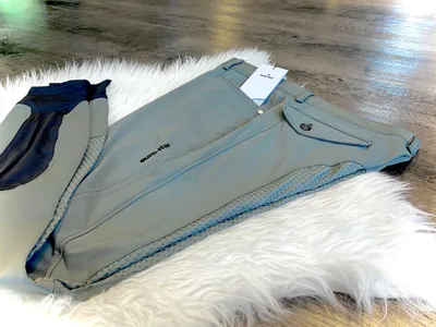 Immagine prodotto di Pantaloni da equitazione Euro Star Camillo FullGrip da uomo, grigio Castor e verde oliva chiaro, 2022, taglia: 50