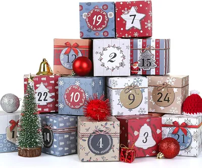 Image de Calendrier de l'Avent à remplir soi-même - Contient 24 petites boîtes
