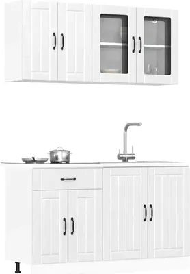 Produktbild von Hochwertig 4-tlg. Küchenschrank-Set Kalmar Hochglanz-Weiß Holzwerkstoff 3314863
