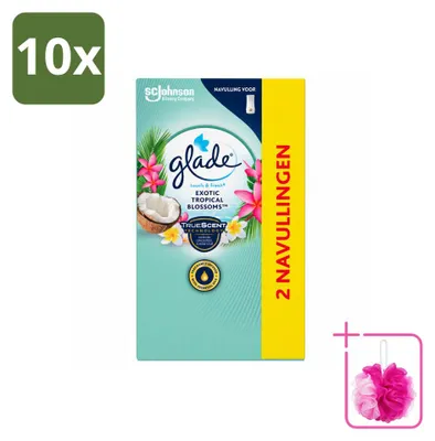 Immagine prodotto di 10 ricariche Glade Touch & Fresh - Fragranza Esotica dei Fiori Tropicali - 10 ml - Confezione risparmio - 10 pezzi