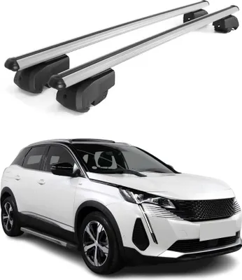 Immagine prodotto di Barre portatutto trasversali per Peugeot 3008 2016-2023 in alluminio grigio, omologate ABE