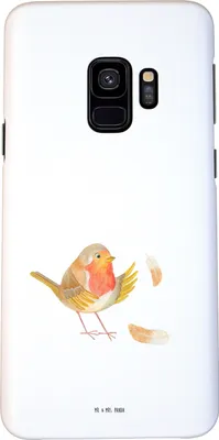 Produktbild von Mr. & Mrs. Panda Samsung Galaxy S9 Handyhülle Rotkehlchen Federn - Weiß - Geschenk, Lustige Sprüche, Spruch Mut, Vogel, Cover, Handy Case, Motivation, Hülle, Smartphone