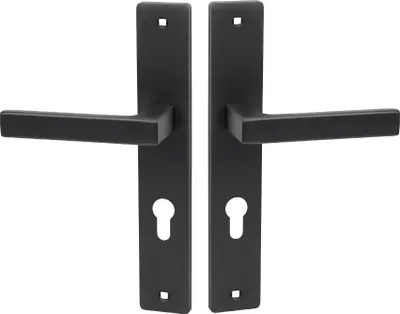 Produktbild von Türgriff auf langer Platte, Rando Black